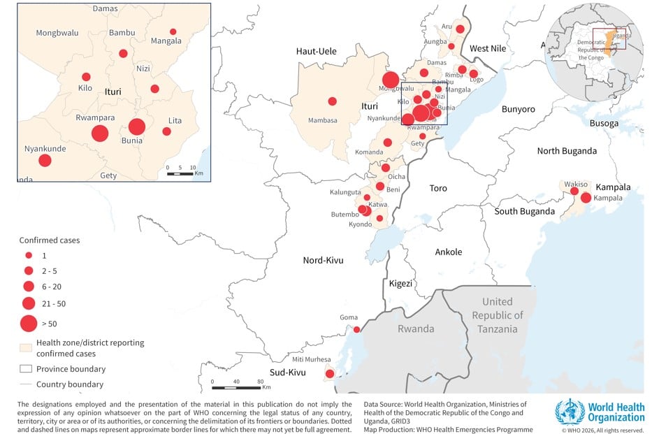 Maladie à Ebola causée par le virus Bundibugyo, République Démocratique du Congo et Ouganda. Maladie à Ebola causée par le virus Bundibugyo, République Démocratique du Congo et Ouganda.